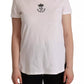 Dolce & Gabbana White DG Crown Print Cotton Collared Neck T-shirt