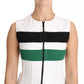 Dolce & Gabbana White Striped Cotton Sleeveless Top T-shirt