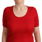 Dolce & Gabbana Red Silk T-shirt Short Sleeve Top Blouse