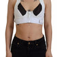 Dolce & Gabbana White Viscose Sleeveless Cropped Bustier Top