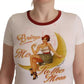 Dolce & Gabbana White Bring Me To The Moon Print Round Neck Top