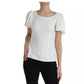 Dolce & Gabbana White Viscose Round Neck Short Sleeves Top