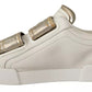 Dolce & Gabbana White Gold Leather Trainers Sneakers Shoes