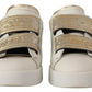 Dolce & Gabbana White Gold Leather Trainers Sneakers Shoes