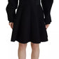 Dolce & Gabbana Black Long Sleeves A-line Mini Cotton Dress