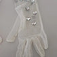 Dolce & Gabbana White Crystal Elbow Length Cotton Tulle Gloves