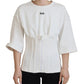 Dolce & Gabbana White Corset Stretch Top Cotton T-shirt