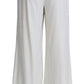 Dolce & Gabbana White Wide Leg Virgin Wool Pants