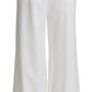 Dolce & Gabbana White Wide Leg Virgin Wool Pants