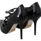 Dolce & Gabbana Black Leather Ankle Strap Heels Pumps Shoes