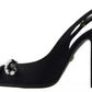 Dolce & Gabbana Black Crystal Embellished Slingback Heel Shoes