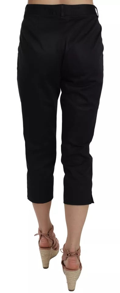 Dolce & Gabbana Black Cotton Cropped Capri Pants