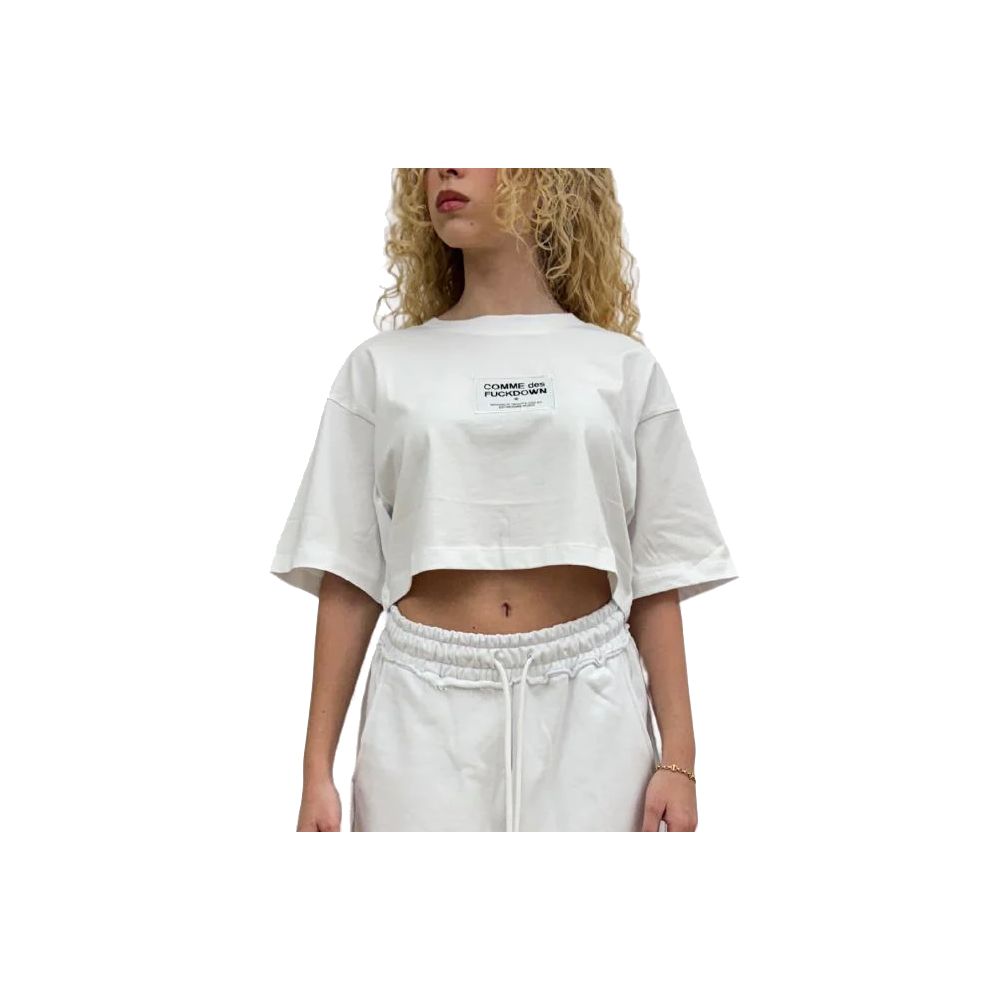 Comme Des Fuckdown White Cotton Tops & T-Shirt