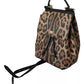 Dolce & Gabbana Brown Leopard Leather Backpack Women SICILY Bag