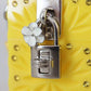 Dolce & Gabbana Yellow Plexiglass Crystals Box Padlock Women Clutch Bag