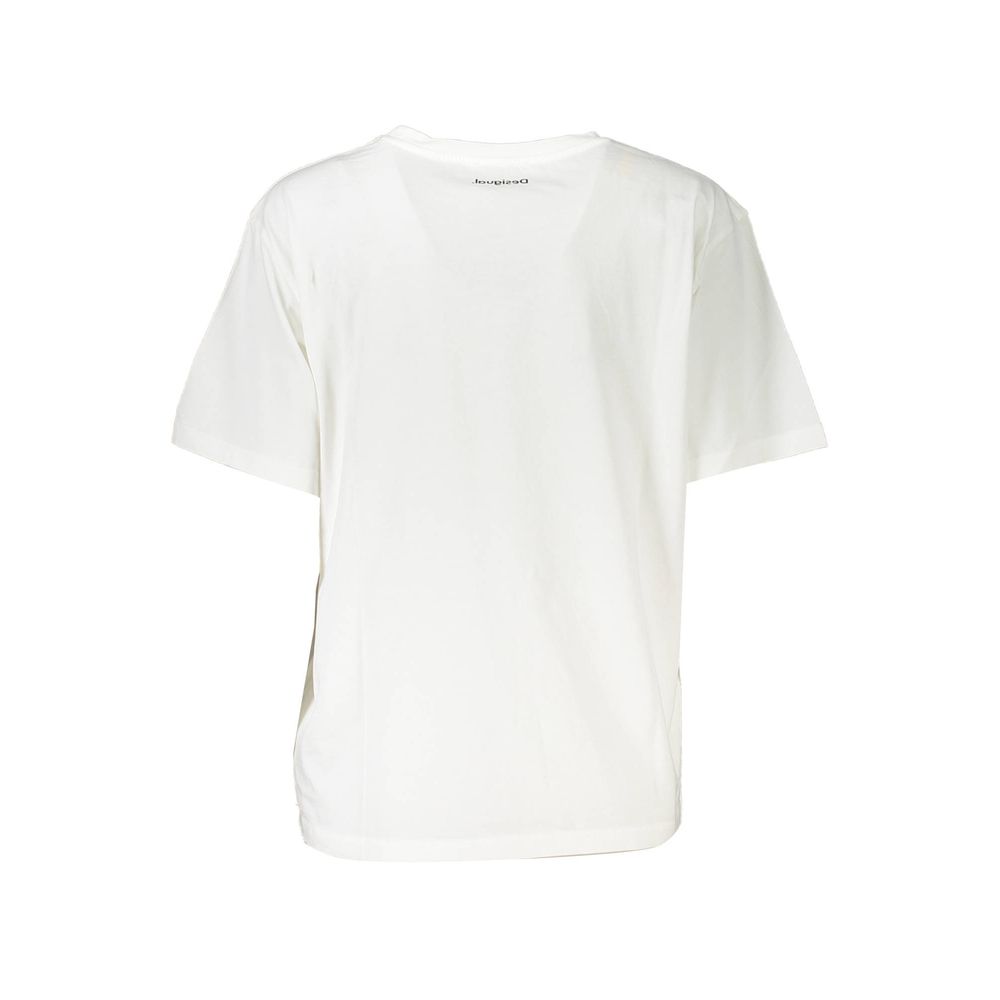 Desigual White Cotton Women T-Shirt