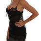 Dolce & Gabbana Elegant Black Silk Lace Lingerie Chemise