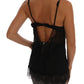 Dolce & Gabbana Elegant Black Silk Lace Lingerie Chemise