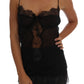 Dolce & Gabbana Elegant Black Silk Lace Lingerie Chemise