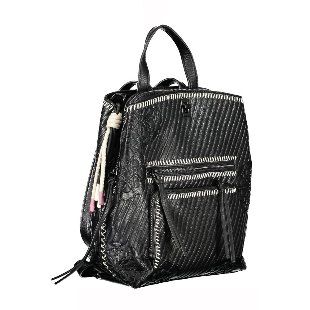 Desigual Chic Black Backpack with Contrast Details