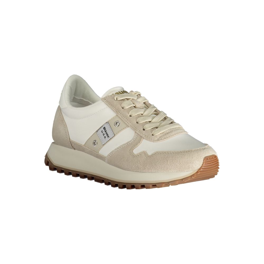 Blauer Beige Polyester Sneaker