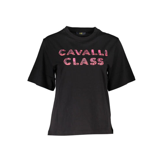 Cavalli Class Black Cotton Women T-Shirt