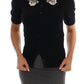 Dolce & Gabbana Black Cashmere Crystal Embellished Cardigan