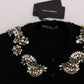 Dolce & Gabbana Black Cashmere Crystal Embellished Cardigan