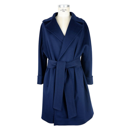 Made in Italy Blue Wool Women Coat