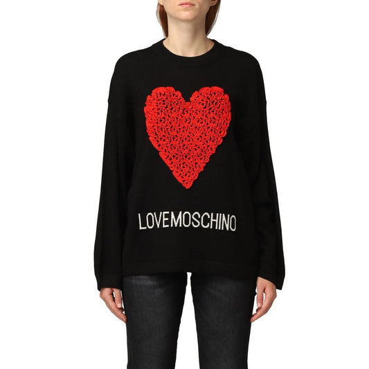 Love Moschino Black Wool Women Sweater