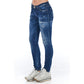 Frankie Morello Blue Cotton Women Jean