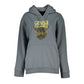 Cavalli Class Sleek Gray Fleece Hooded Sweatshirt