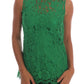 Dolce & Gabbana Elegant Green Floral Lace Sleeveless Blouse