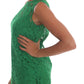 Dolce & Gabbana Elegant Green Floral Lace Sleeveless Blouse