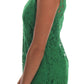 Dolce & Gabbana Elegant Green Floral Lace Sleeveless Blouse