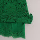 Dolce & Gabbana Elegant Green Floral Lace Sleeveless Blouse