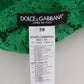 Dolce & Gabbana Elegant Green Floral Lace Sleeveless Blouse