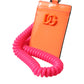 Dolce & Gabbana Orange Pink Leather DG Logo Neck Strap Card Holder Wallet