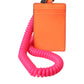 Dolce & Gabbana Orange Pink Leather DG Logo Neck Strap Card Holder Wallet