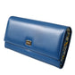 Dolce & Gabbana Blue Dauphine Leather Logo Plaque Continental Wallet