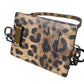 Dolce & Gabbana Brown Leather Leopard Print Logo Plaque Cardholder Wallet