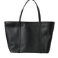 Dolce & Gabbana Black Leather Miss Escape Shopping Tote Women Bag