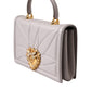 Dolce & Gabbana Light Gray Devotion Gold Heart Leather Shoulder Bag