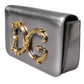 Dolce & Gabbana Metallic Silver Leather DG Girls Napa Shoulder Bag