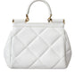 Dolce & Gabbana White Quilted Leather SICILY Shoulder Purse Satchel Bag