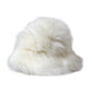 Dolce & Gabbana White Acrylic Fur Womens Bucket Hat