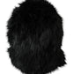 Dolce & Gabbana Black Faux Fur Whole Head Wrap Hat