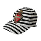 Dolce & Gabbana Black White Stripe Amore Heart Applique Baseball Hat