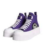 Dolce & Gabbana Purple Canvas Logo Sneakers Boots Shoes