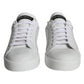 Dolce & Gabbana White Leather Portofino Low Top Sneakers Shoes